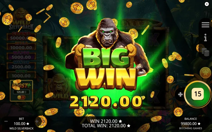Wild Silverback – veľká výhra s nazbieranými mincami